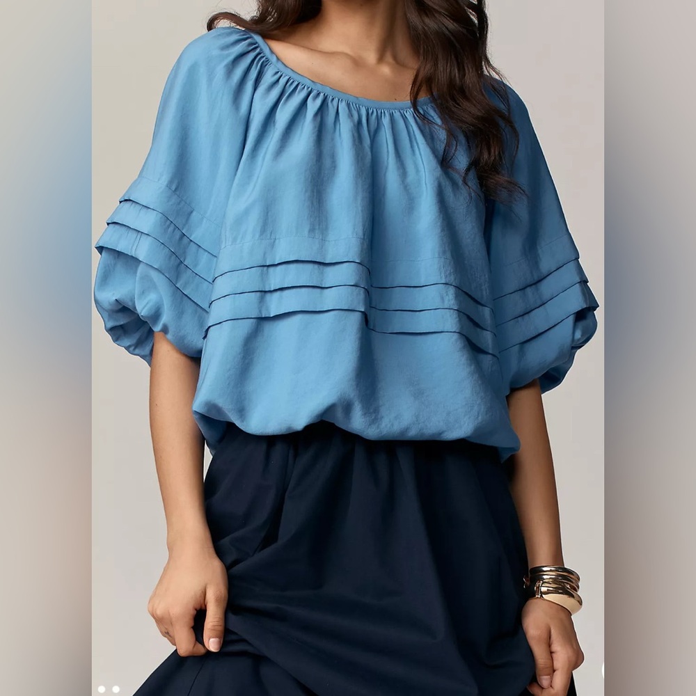 Maeve Short-Sleeve Bubble Tiered Top